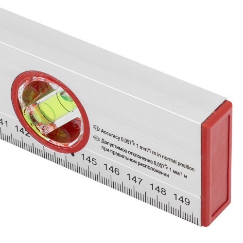 Уровень алюминиевый, 1500 мм, 3 глазка, линейка Sparta фото 6