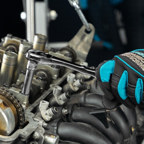 Ключ-трещотка 3/8", CrV, 90 зубьев, усиленный, хром Gross фото 9