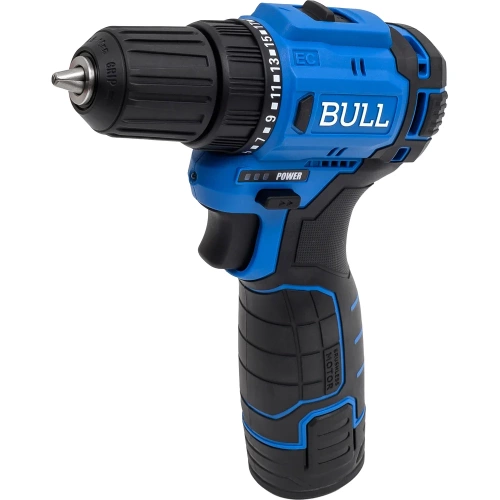 Аккумуляторная дрель-шуруповерт BULL SR 1203 Xcase БЕСЩЕТ., 12 В, 37 Н*м, 2*2 А*ч акб, БЗП 10 мм 1329879 Аккумуляторная дрель-шуруповерт BULL SR 1203 Xcase БЕСЩЕТ., 12 В, 37 Н*м, 2*2 А*ч акб, БЗП 10 мм 1329879