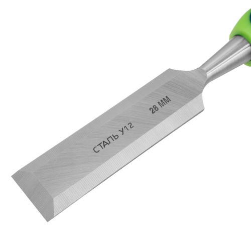 Долото-стамеска, 28 мм, двухкомпонентная рукоятка Сибртех фото 4