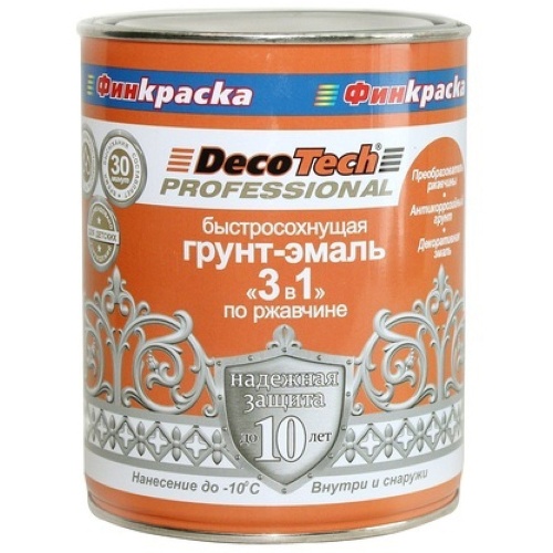 Грунт-эмаль DecoTech Professional 3 в 1 00-00015850 белая 0,9 кг