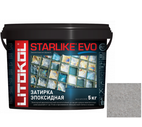 Затирка эпоксидная для швов Litokol Starlike Evo S.110 Grigio Perla 5 кг
