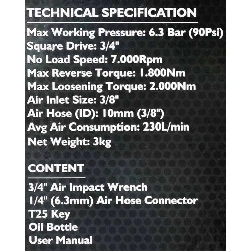 Пневмогайковерт ударный JCB "Twin Hammer" 3/4" с реверсом JCB-RP7460(58329) фото 10