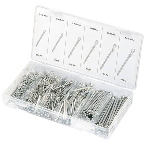 Набор шплинтов Сибртех S головки с фиксацией 555 предметов 47604