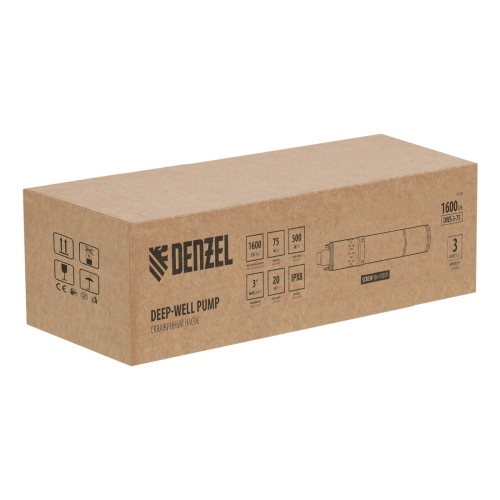 Скважинный насос DWS-3-75, винтовой, диаметр 3", 500 Вт, 1600 л/ч, напор 75 м Denzel фото 9