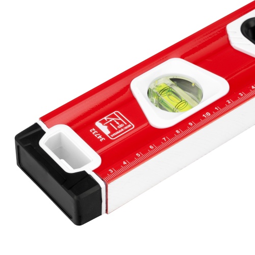 Уровень алюминиевый, магнит, фрезерованный, 3 глазка (1 зеркальный) двухкомпонентные рукоятки, 800 мм Matrix фото 4