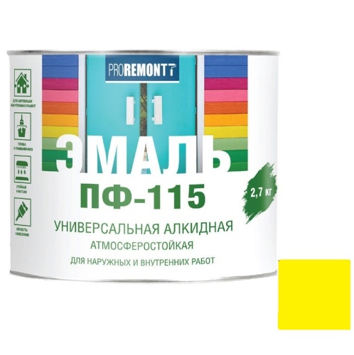 Эмаль Proremontt ПФ-115 желтая 2,7 кг
