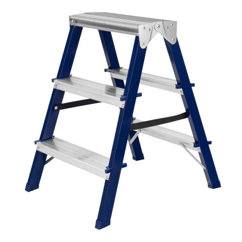 Стремянка двусторонняя 3 ступени, стальная, Сибртех Стремянка двусторонняя 3 ступени, стальная, Сибртех