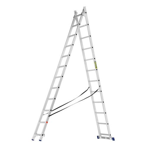 Лестница, 2 х 12 ступеней, алюминиевая, двухсекционная, Сибртех