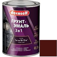 Грунт-эмаль Pufas Decoself 3 в 1 глянцевая красно-коричневая 0,9 кг
