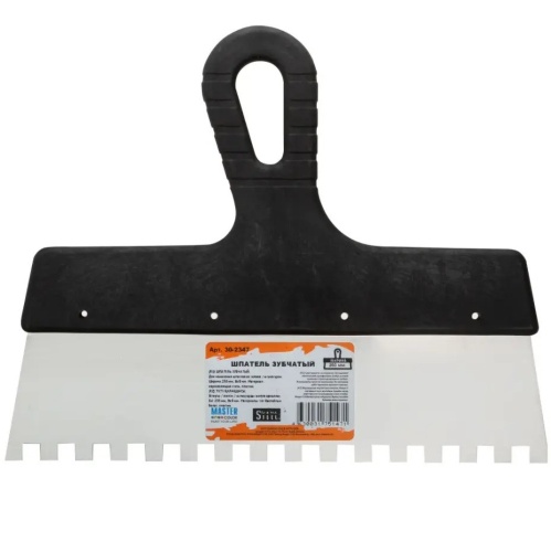 Шпатель зубчатый Master Color 30-2347 250 мм зуб 8х8 мм Шпатель зубчатый Master Color 30-2347 250 мм зуб 8х8 мм