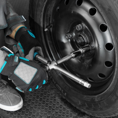 Ключ-крест баллонный, складной с изменяющимся рычагом, 17 мм, 19 мм, 21 мм, 23 мм, CrV, хромированный Gross фото 6