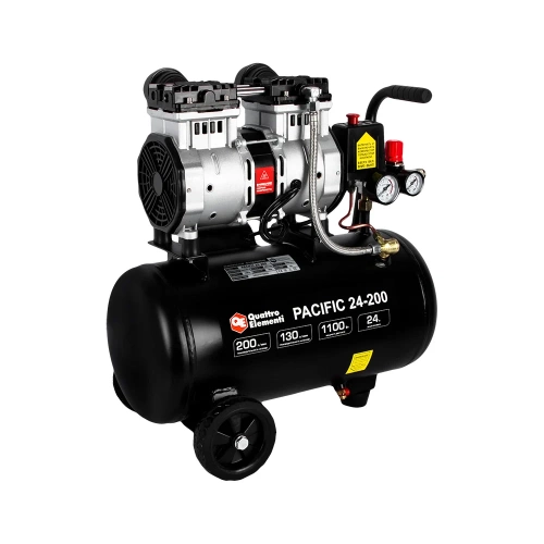 Безмасляный поршневой компрессор QUATTRO ELEMENTI PACIFIC 24-200 200 л/мин, 24л, 1,2 л.с, 8 бар 915-335 фото 7