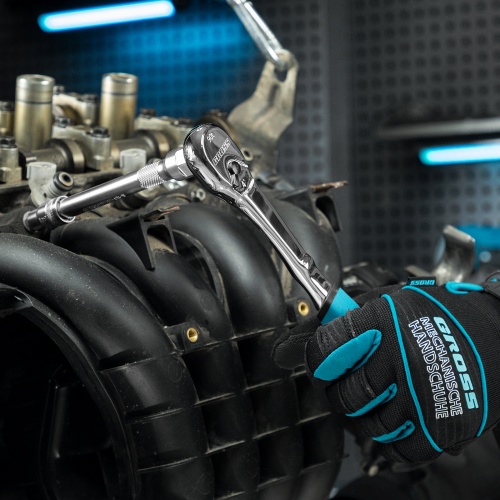 Ключ-трещотка 3/8", CrV, 90 зубьев, усиленный, хром Gross фото 11