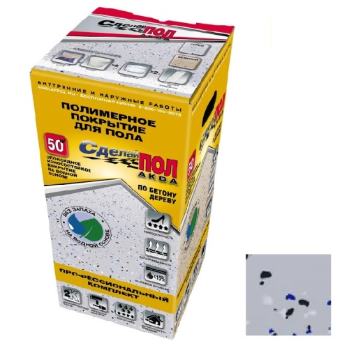 Эпоксидное двухкомпонентное покрытие Сделай Пол Максимум Аква СП-0000455 серый 50 кв.м