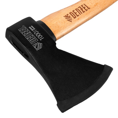 Топор, 1000 г, кованый, буковое топорище Denzel фото 3