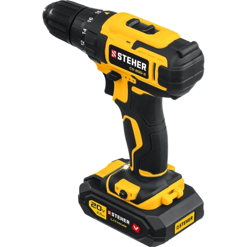 Дрель-шуруповерт STEHER 20В, 2 АКБ 2Ач CD-200-2 фото 9