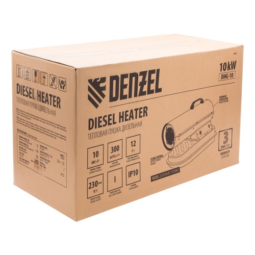 Дизельная тепловая пушка DHG-10, 10 кВт, 300 м3/ч, прямой нагрев Denzel фото 20