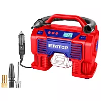 Аккумуляторный авто компрессор emtop 20 В, максимальное давление 160 фунтов на квадратный дюйм, 11 бар, С 3-мя светодиодными индикаторами, цифровой дисплей ELAC2002