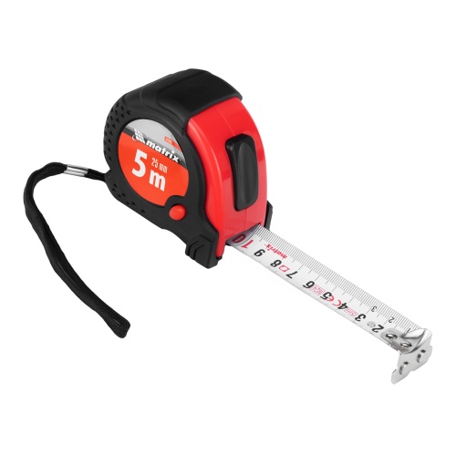 Рулетка Status Magnet fixation,5 м х 25 мм,обрезиненный корпус,зацеп с магнитом Matrix фото 3