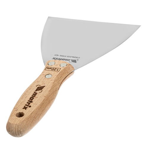 Шпательная лопатка из нержавеющей стали, 120 мм, буковая рукоятка, EFP Matrix фото 3