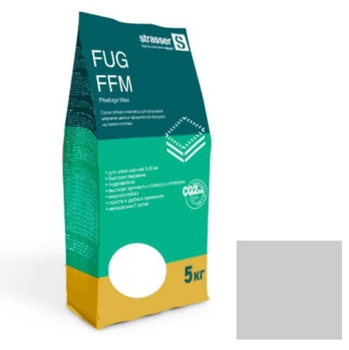 Сухая затирочная смесь Strasser для широких швов 3-20 мм светло-серая 5 кг