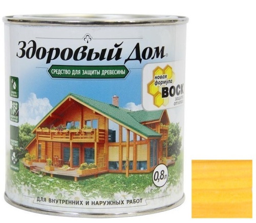 Средство для защиты древесины Здоровый дом Сосна 0,8 л