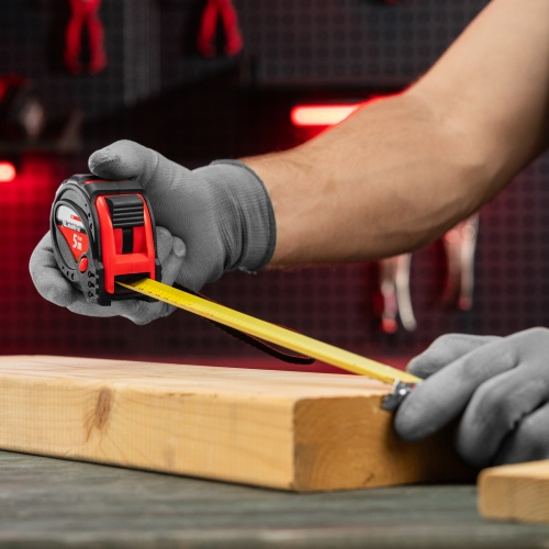 Рулетка Status Magnet 3 fixations,5 м х 25 мм,обрезиненный корпус,зацеп с магнитом Matrix фото 10