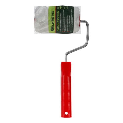 Валик "Искусственный мех", в сборе, 100 мм, D 48 мм, D ручки 6 мм, крепление шплинтом Сибртех фото 6