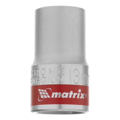 Головка торцевая, 13 мм, шестигранная, CrV, под квадрат 1/2, хромированная Matrix фото 3