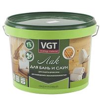 Лак по дереву акриловый VGT для бань и саун 9 кг