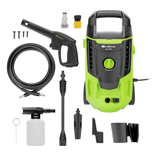 Моечная машина высокого давления АМ-1800, 1800 Вт, 140 бар, 350 л/ч, колесная Сибртех фото 2