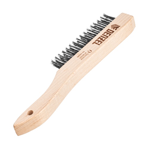 Щетка зачистная 3-х рядная, прямая проволока из нержавеющей стали с деревянной ручкой, EFP// Denzel фото 2 Щетка зачистная 3-х рядная, прямая проволока из нержавеющей стали с деревянной ручкой, EFP// Denzel фото 2