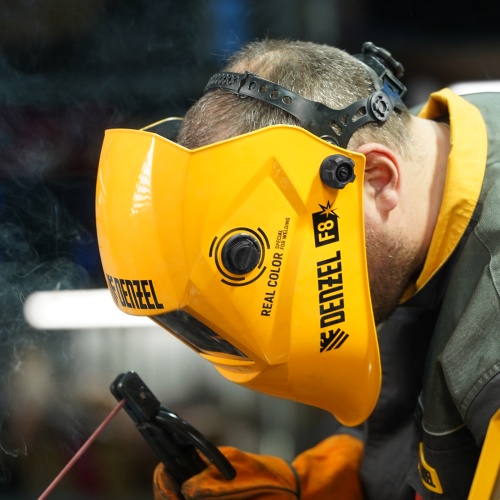 Щиток защитный лицевой (маска сварщика) F8, см. окно 100х50, Real Color, DIN4/5-8/9-13// Denzel фото 18