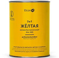 Грунт-эмаль по ржавчине Elcon 3 в 1 матовая Ral 1023 жёлтая 0,8 кг