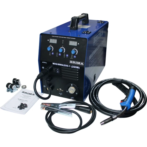 Сварочный полуавтомат инверторный Brima MIG/MMA 250-1 220В моноблок ЦБ-00000039 Сварочный полуавтомат инверторный Brima MIG/MMA 250-1 220В моноблок ЦБ-00000039