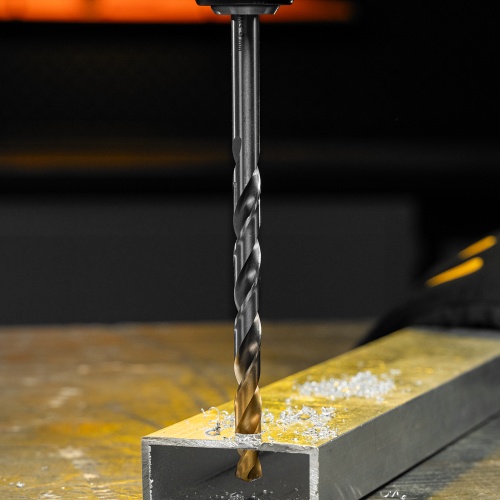 Сверло спиральное по металлу 9 х 175 мм, Р6М5, Golden Tip, удлиненное Denzel фото 10