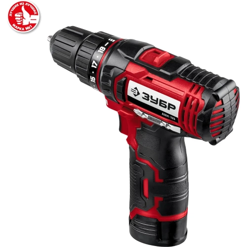 Дрель-шуруповерт ЗУБР 12В, 1 АКБ 2Ач, в коробке ДШЛ-125-21 фото 9