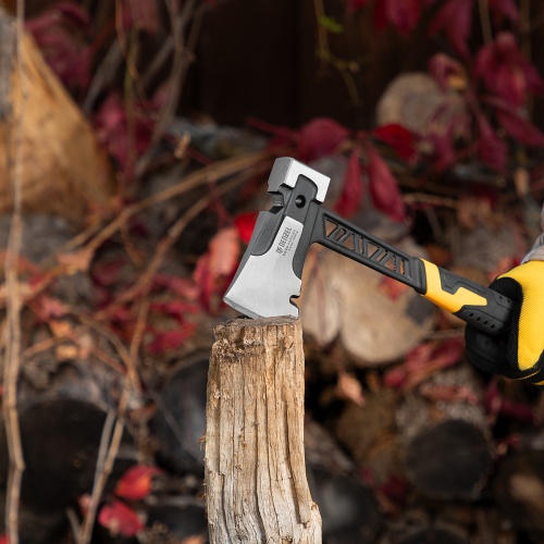 Топор цельнокованый 600 г, двухкомпонентная обрезиненная рукоятка Denzel фото 10