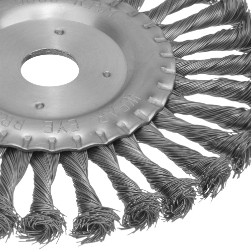 Щетка для УШМ 175 мм, посадка 22.2 мм, плоская, крученая проволока 0.5 мм Matrix фото 3 Щетка для УШМ 175 мм, посадка 22.2 мм, плоская, крученая проволока 0.5 мм Matrix фото 3