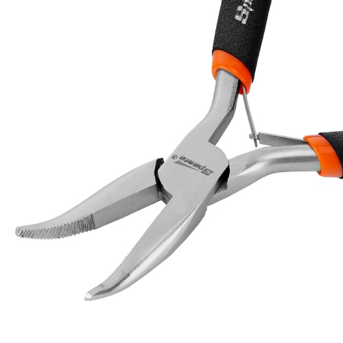 Длинногубцы изогнутые Mini, 130 мм, никелированные, авторазжим Sparta фото 5