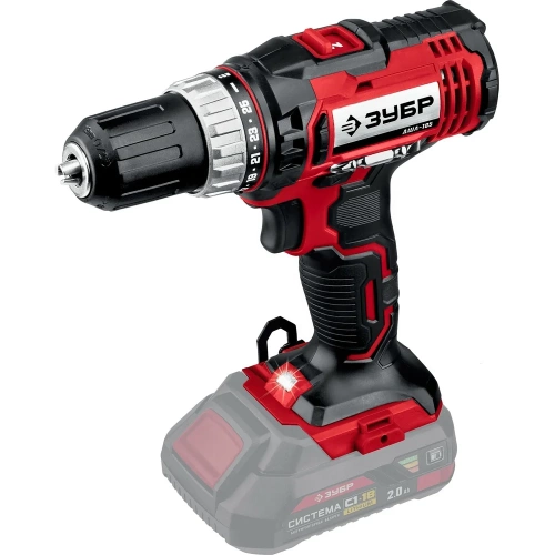 Дрель-шуруповерт ЗУБР 18 В, без АКБ, в коробке ДШЛ-185