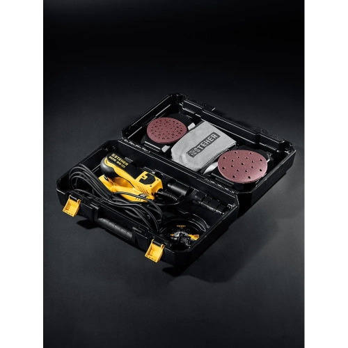 Орбитально-шлифовальная машина STEHER Duo d125/d150мм, 2.5мм, 350Вт, бесщеточная, кейс BOS-25 фото 7 Орбитально-шлифовальная машина STEHER Duo d125/d150мм, 2.5мм, 350Вт, бесщеточная, кейс BOS-25 фото 7