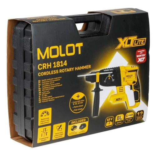 Перфоратор аккумуляторный MOLOT CRH 1814 XLT Lite SET 2318034 фото 10