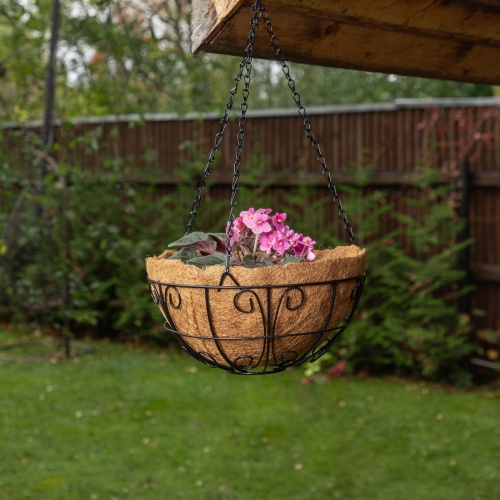 Кашпо подвесное с декором, с кокосовой корзиной, диаметр, 30 см Palisad фото 6