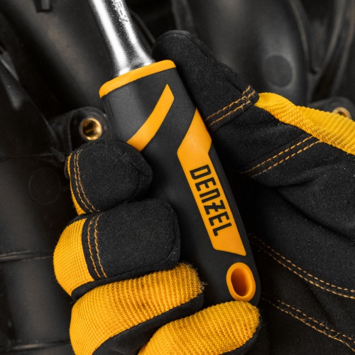 Ключ-трещотка 3/8", 90 зубьев, с быстрым сбросом, CrV Denzel фото 13