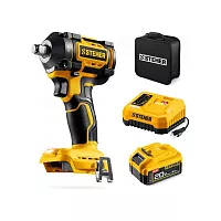 Бесщеточный ударный гайковерт STEHER 20 В, 500 Н·м, 1 АКБ LMS (4 А·ч), сумка CWB-500-41