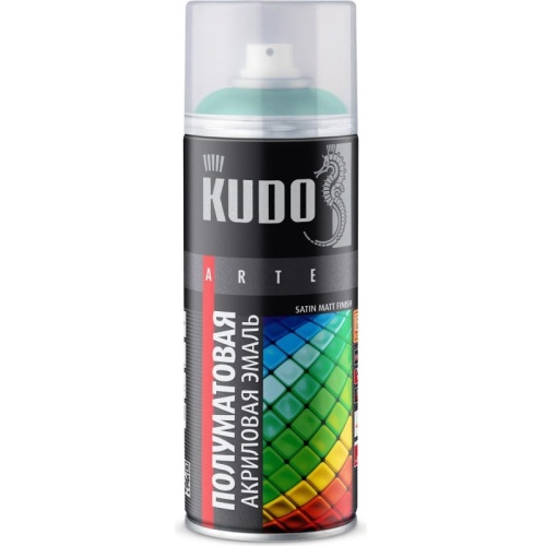 Эмаль аэрозольная универсальная Kudo KU-0A5021 Satin Ral 5021 бирюзовая 520 мл