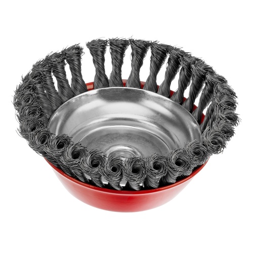 Щетка для УШМ, 150 мм, М14, "чашка", крученая проволока 0.35 мм Matrix фото 2