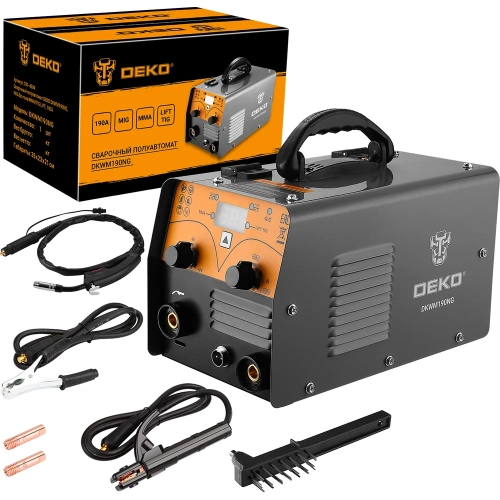 Сварочный полуавтомат DEKO DKWM190NG, MIG без газа/MMA/TIG LIFT, 190А 051-4694